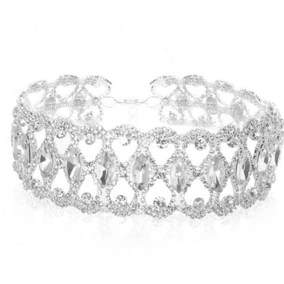 Rhinestone Choker Necklace 2020 Statement Necklace - Picture 2 of 5